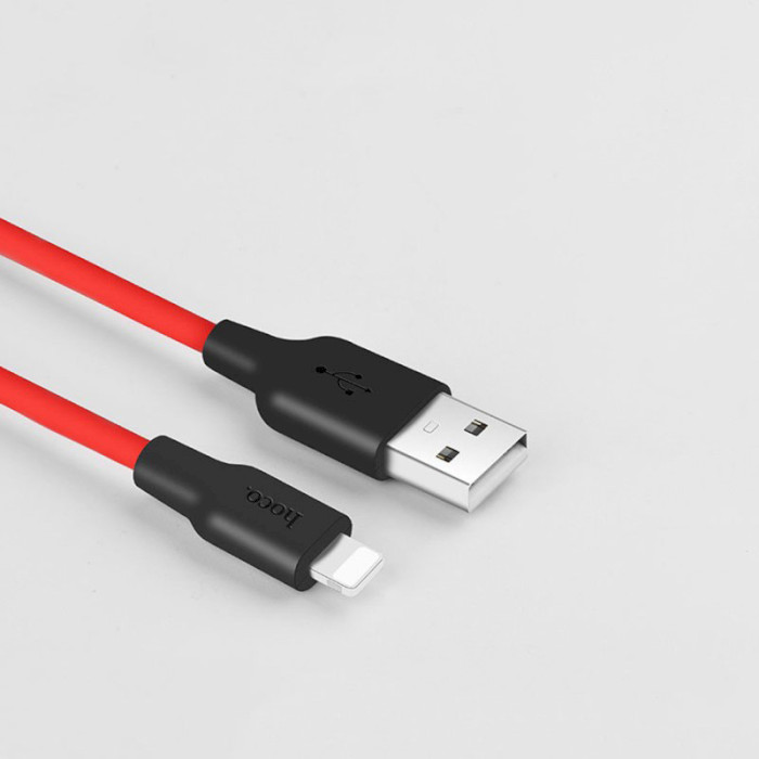 Кабель HOCO X21 USB-A to Lightning 1м Black/Red