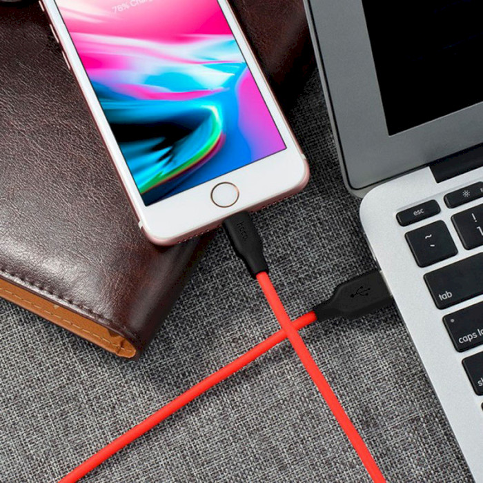 Кабель HOCO X21 USB-A to Lightning 1м Black/Red