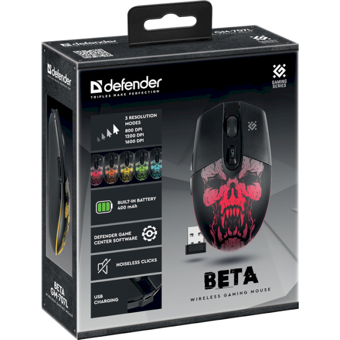 Мышь игровая DEFENDER Beta GM-707L Black (52707)