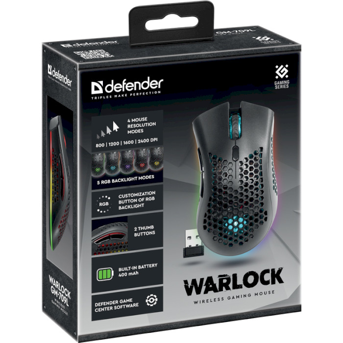 Мышь игровая DEFENDER Warlock GM-709L Black (52709)