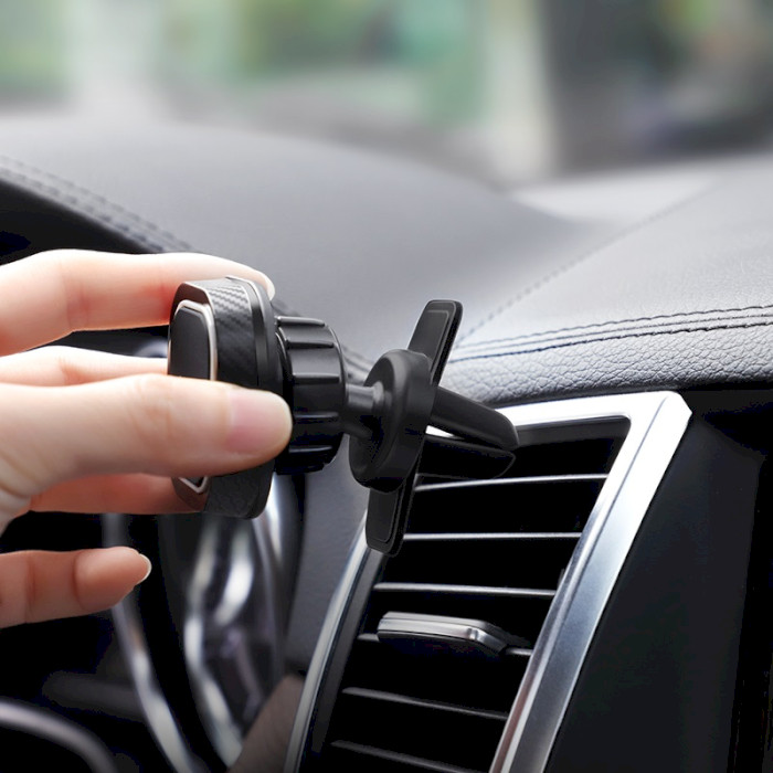 Автотримач для смартфона HOCO CA52 Intelligent Air Outlet In-Car Holder Black/Gray