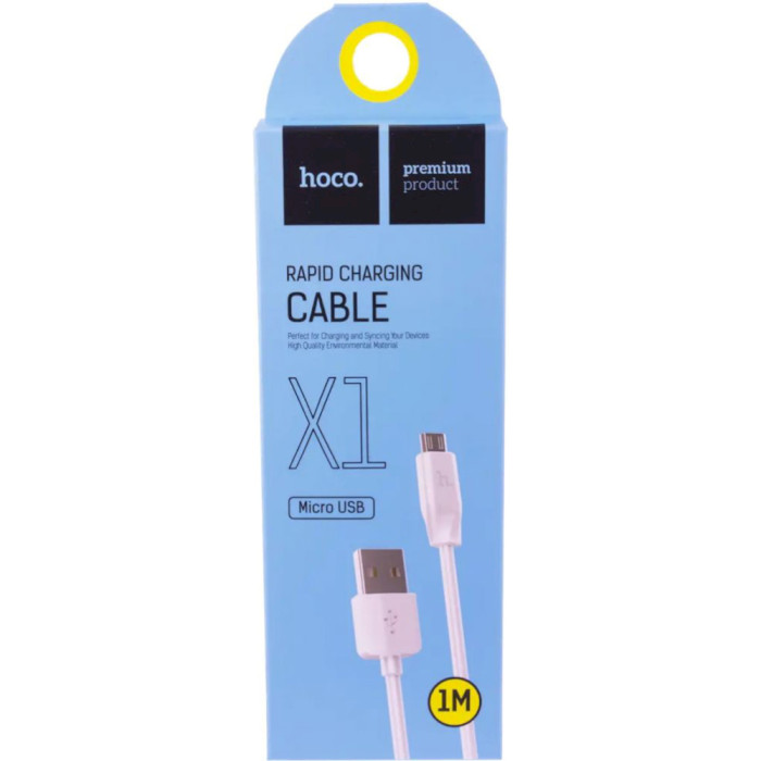Кабель HOCO X1 Rapid USB-A to Micro-USB 1м White