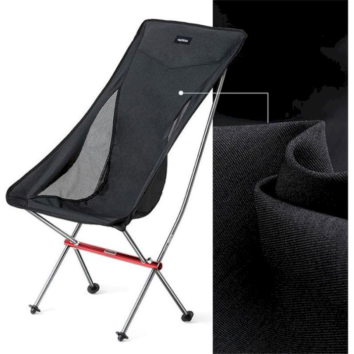 Стілець кемпінговий NATUREHIKE YL06 NH18Y060-Z Outdoor Folding Moon Chair Black (6927595733608)