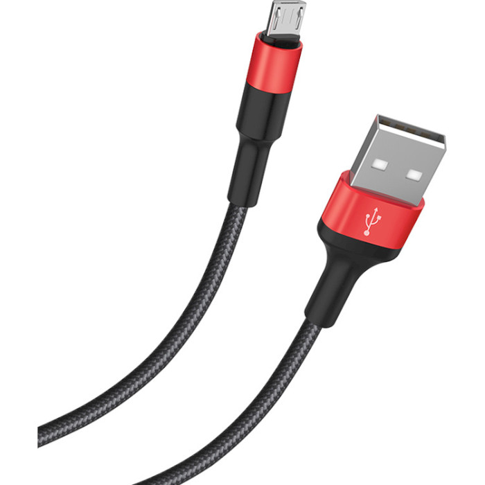 Кабель HOCO X26 Xpress USB-A to Micro-USB 1м Black/Red