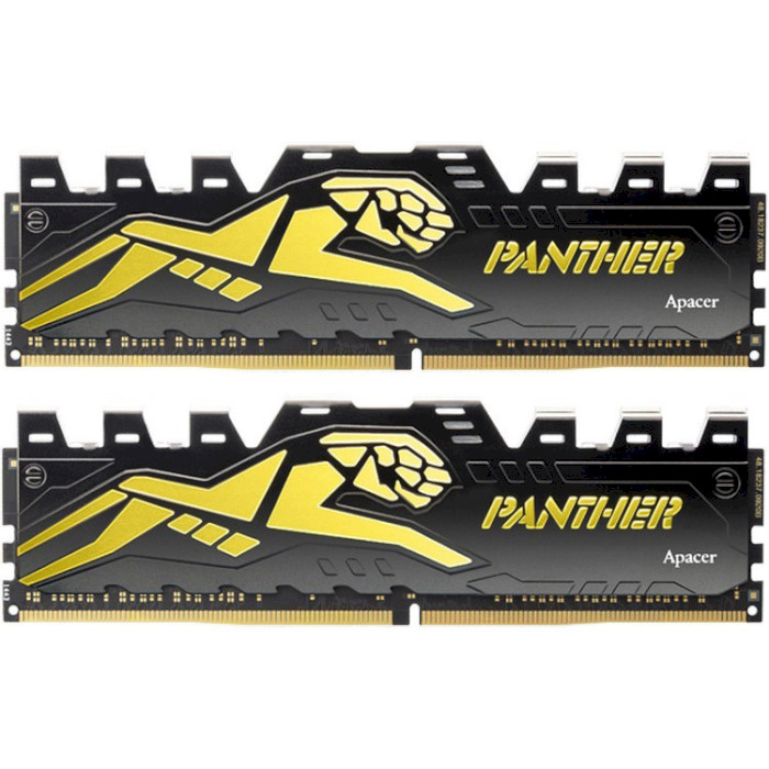 Модуль пам'яті APACER Panther Black/Gold DDR4 3200MHz 16GB Kit 2x8GB (AH4U16G32C28Y7GAA-2)
