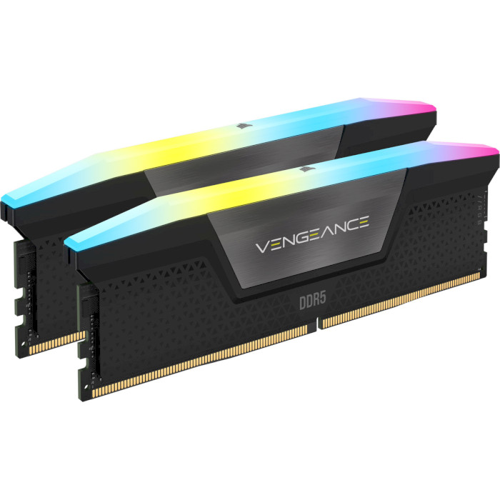 Модуль пам'яті CORSAIR Vengeance RGB Black DDR5 5600MHz 64GB Kit 2x32GB (CMH64GX5M2B5600C36)