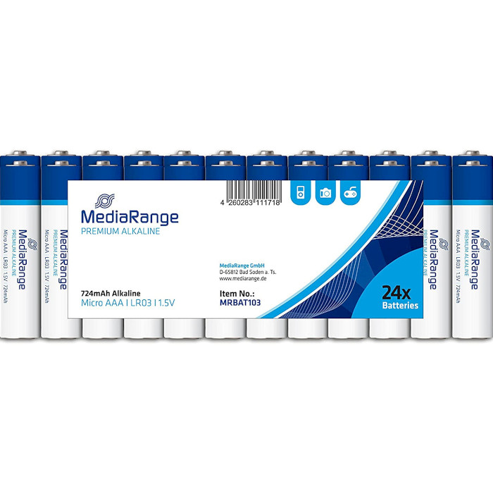 Батарейка MEDIARANGE Premium Alkaline AAA 24шт/уп (MRBAT103)