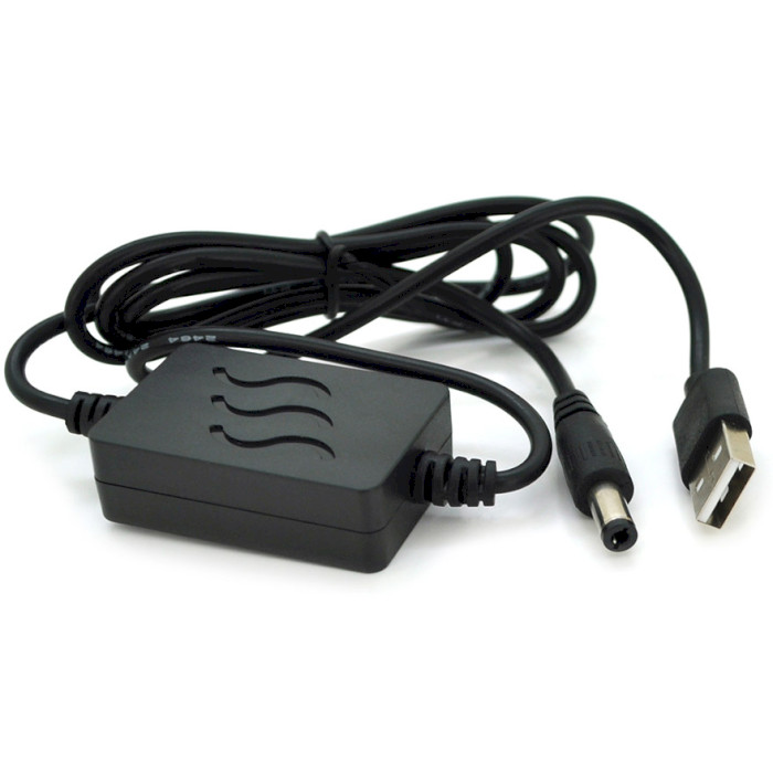 Кабель живлення USB to DC VOLTRONIC 5.5x2.1mm 12V/1A 1м Black (29943)