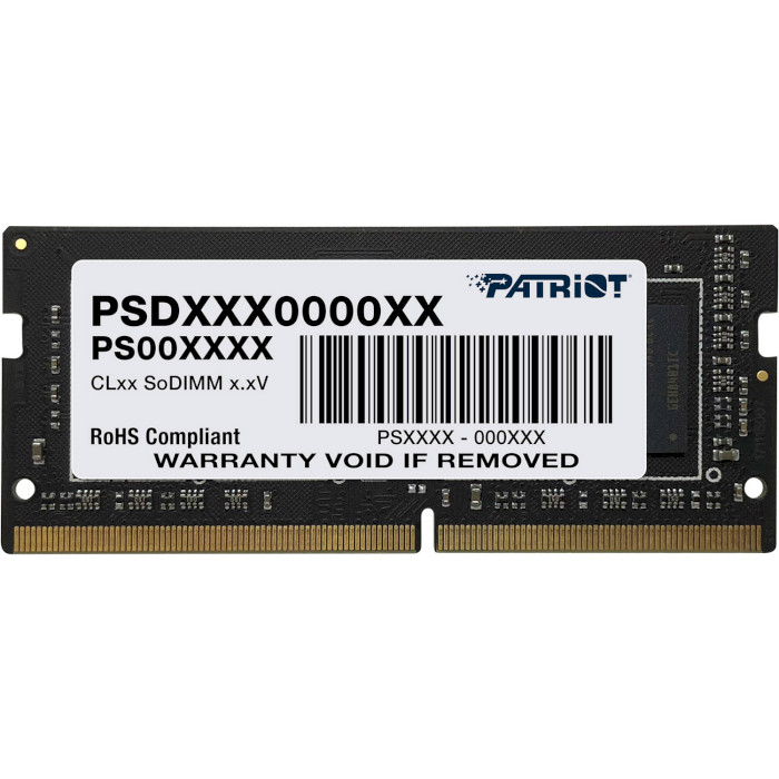 Модуль пам'яті PATRIOT Signature Line SO-DIMM DDR4 3200MHz 16GB (PSD416G32002S)