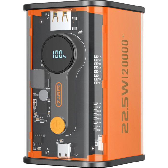 Повербанк BYZ W90 1xUSB-C, 1xUSB-A PD 20000mAh Orange