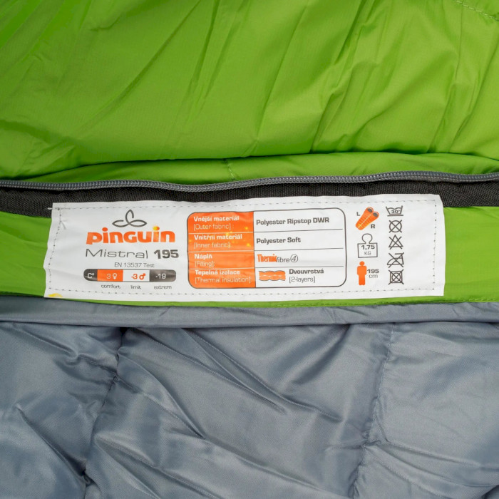 Спальний мішок PINGUIN Mistral 185 -3°C Green Left (235142)