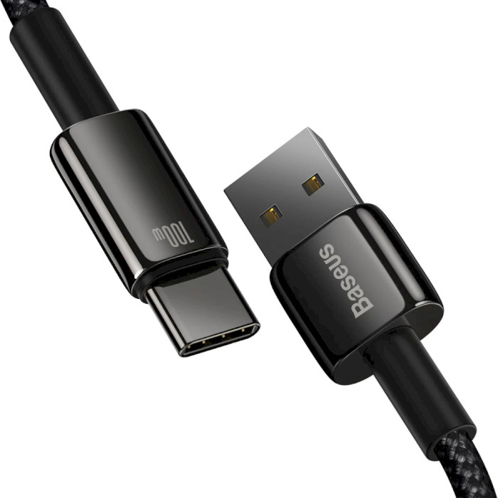 Кабель BASEUS Tungsten Gold Fast Charging Data Cable USB to Type-C 100W 1м Black (CAWJ000001)