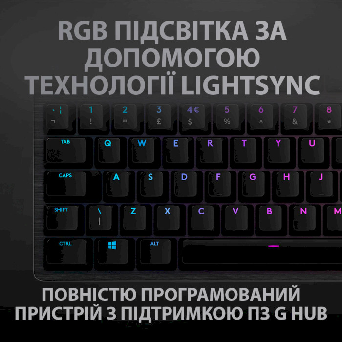 Клавиатура LOGITECH G512 LightSync RGB Mechanical GX Blue Switch UA Carbon (920-008946)