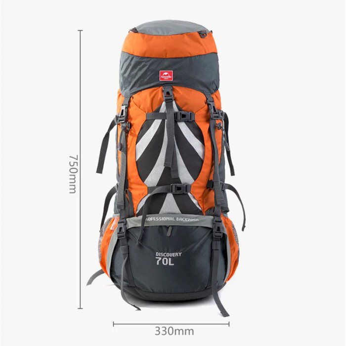 Туристический рюкзак NATUREHIKE Discovery Professional Climbing Backpack 70+5L Orange (NH70B070-B-OR)