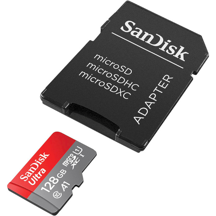 Карта пам'яті SANDISK microSDXC Ultra 128GB UHS-I A1 Class 10 + SD-adapter (SDSQUAB-128G-GN6MN)