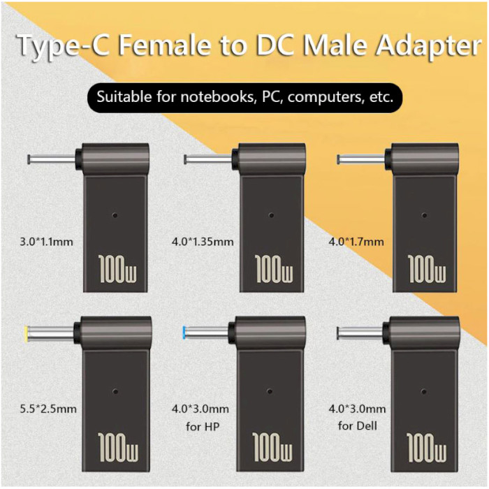 Адаптер STLAB PD 100W USB Type-C(F) to DC Jack 3.0*1.1mm for Acer/Samsung