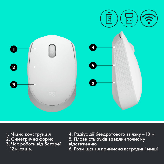 Миша LOGITECH M171 Off-White (910-006867)