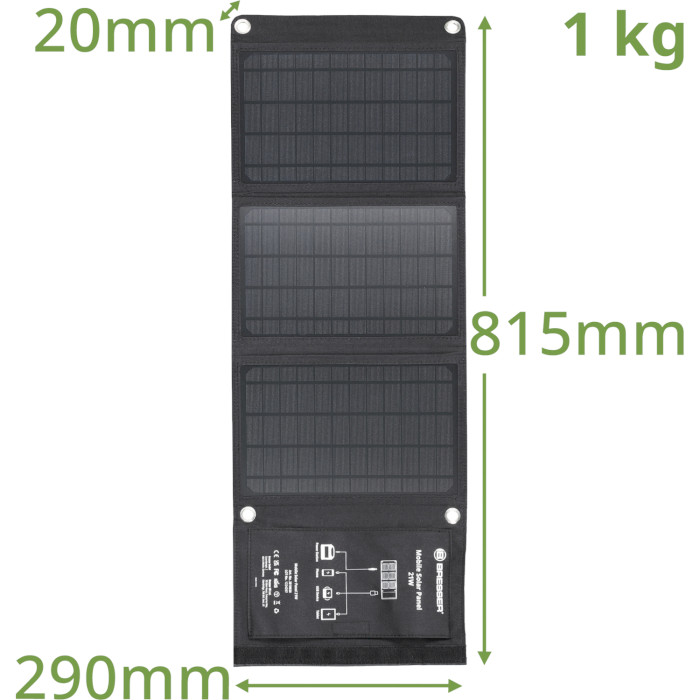 Портативная солнечная панель BRESSER 21W (930148)