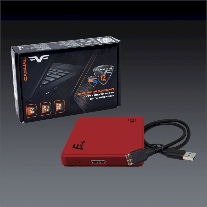 Кишеня зовнішня FRIME FHE15.25U30 2.5" SATA to USB 3.0 Red