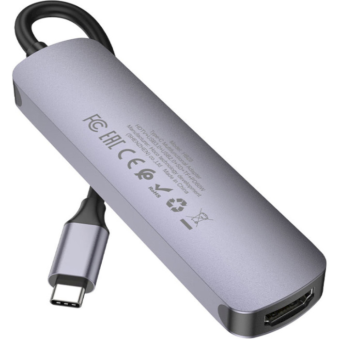 Порт-репликатор HOCO HB28 Type-C to HDMI+USB3.0+USB2.0+SD+TF+PD