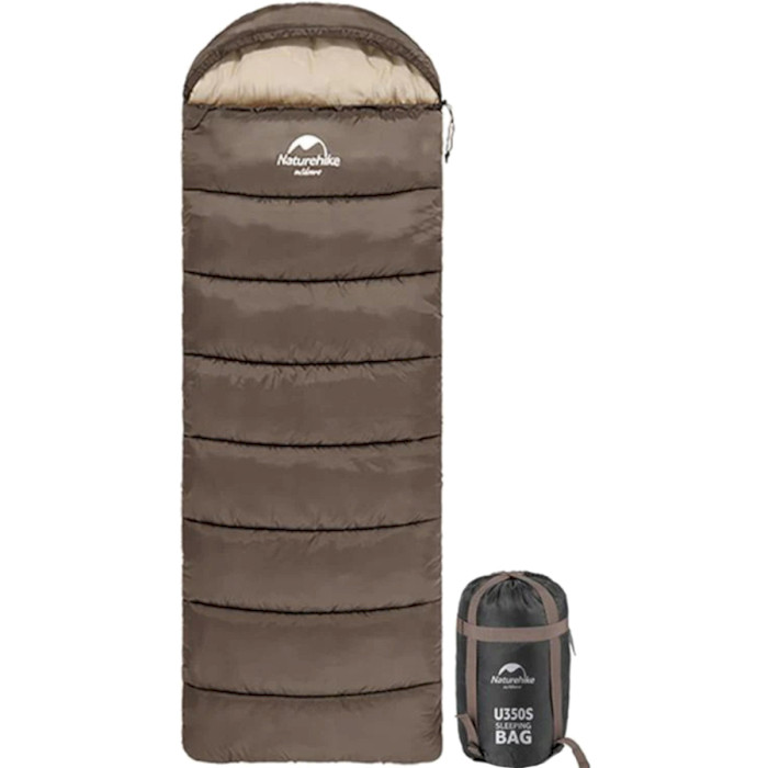 Спальный мешок NATUREHIKE U150 NH20MSD07 +10°C Brown Left (6927595764381-L)