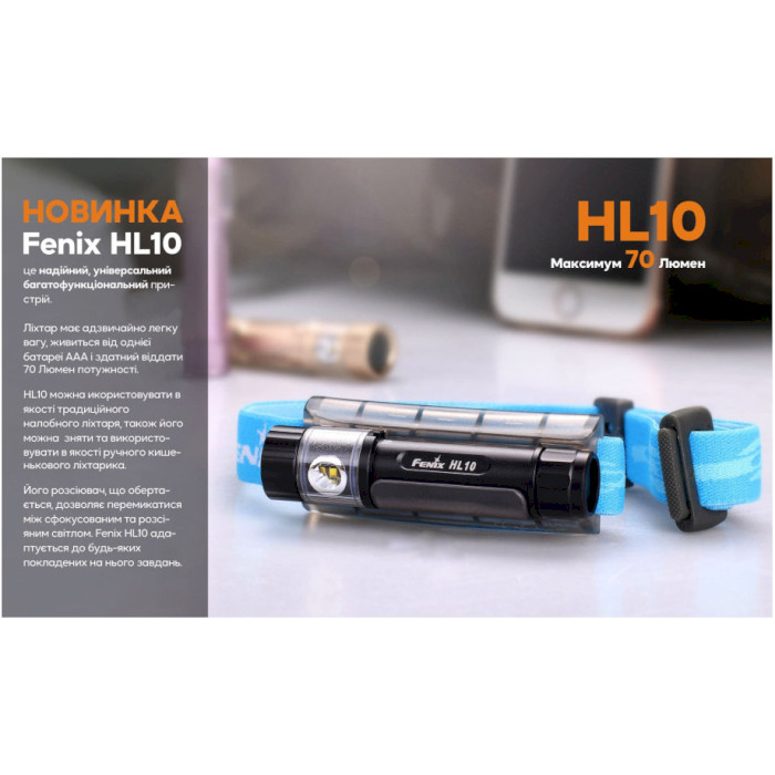 Ліхтар налобний FENIX HL10 Purple