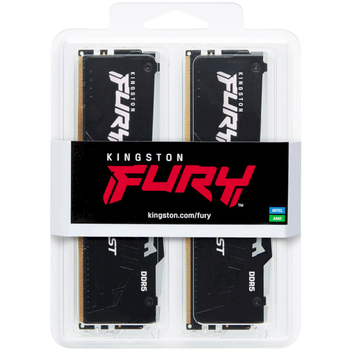 Модуль памяти KINGSTON FURY Beast RGB Black DDR5 5600MHz 64GB Kit 2x32GB (KF556C36BBEAK2-64)