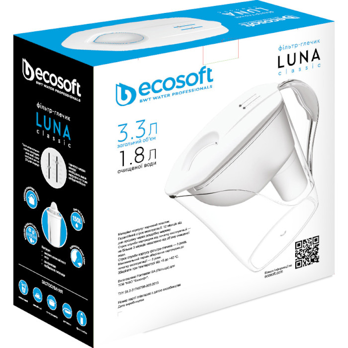 Фільтр-глечик для води ECOSOFT Luna Classic 3.3л