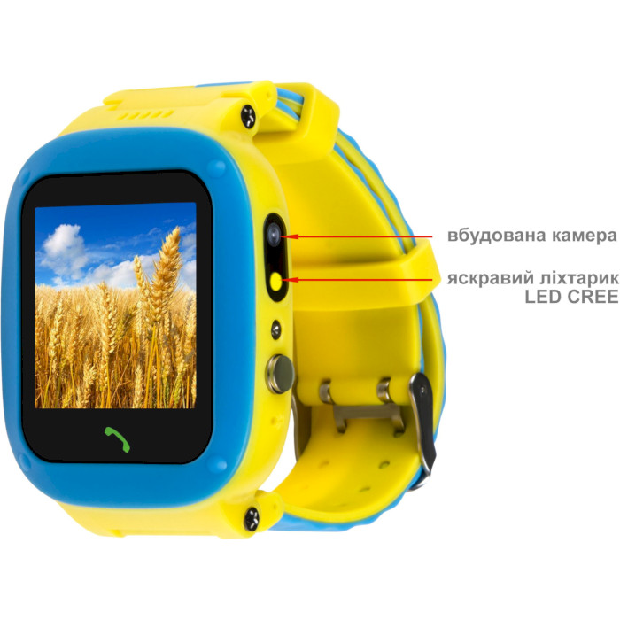 Детские смарт-часы AMIGO GO004 Splashproof Camera + LED Glory Blue/Yellow