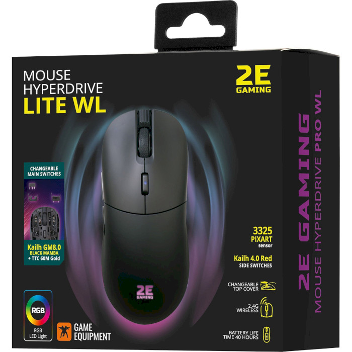 Миша ігрова 2E GAMING HyperDrive Lite WL Black (2E-MGHDL-WL-BK)