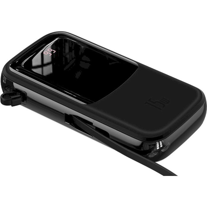 Повербанк BASEUS Qpow Digital Display Power Bank 15W w/Lightning Cable 20000mAh Black (PPQD-F01)