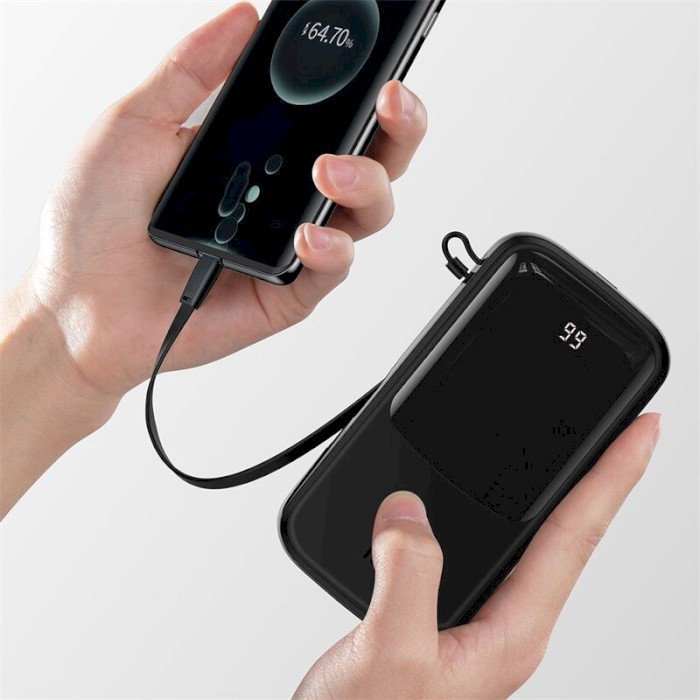 Повербанк BASEUS Qpow Digital Display Power Bank 15W w/USB-C Cable 20000mAh Black (PPQD-G01)