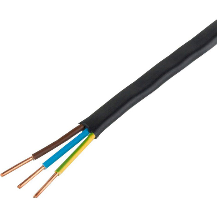Силовий кабель ВВГнг-П ЗЗКМ 3x2.5мм² 100м, чорний (707235)