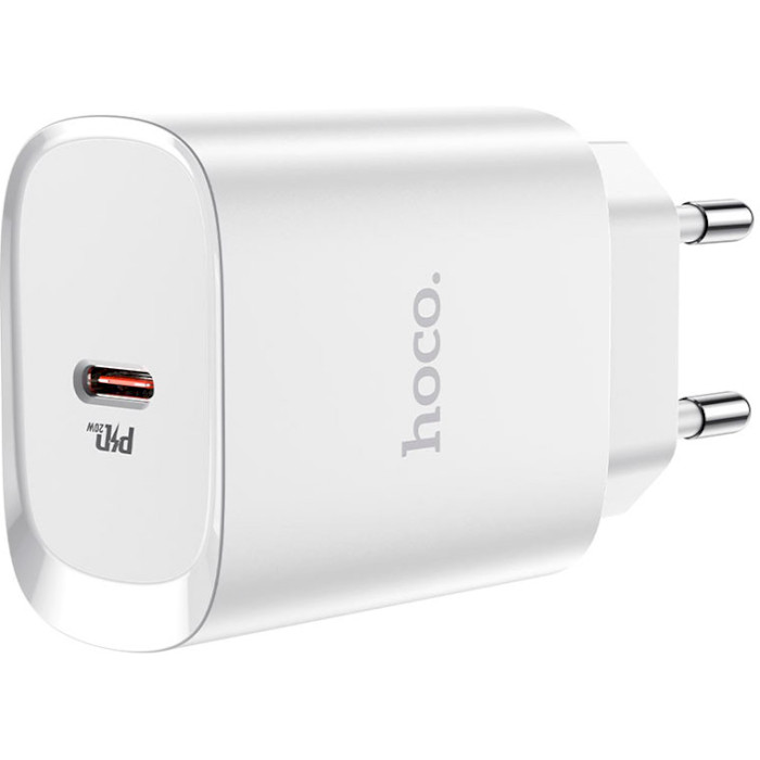 Зарядное устройство HOCO N14 Smart 1xUSB-C, PD20W White (6931474745026)