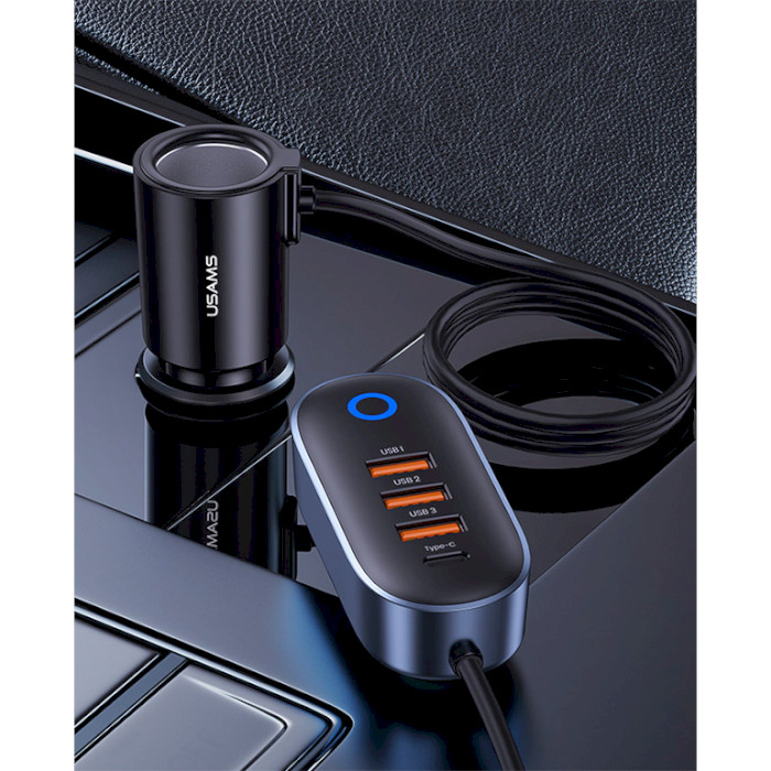 Автомобільний зарядний пристрій USAMS US-CC161 156W Fast Car Charger Black (CC161CC01)