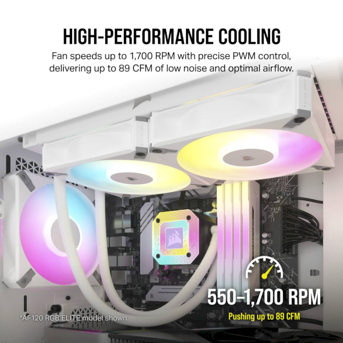 Комплект вентиляторів CORSAIR iCUE AF140 RGB Elite White 2-Pack (CO-9050160-WW)