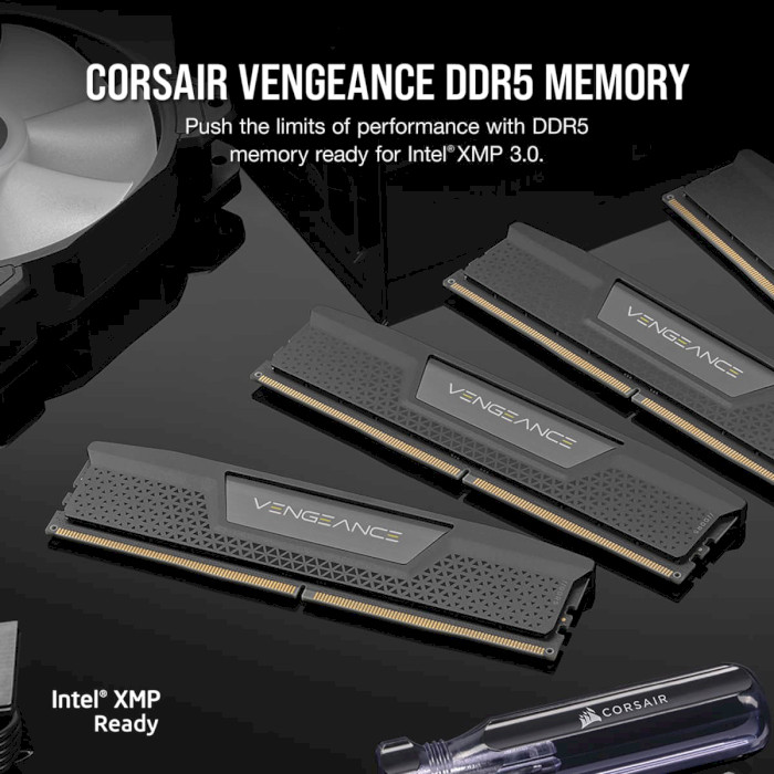 Модуль пам'яті CORSAIR Vengeance Black DDR5 5200MHz 64GB Kit 2x32GB (CMK64GX5M2B5200C40)