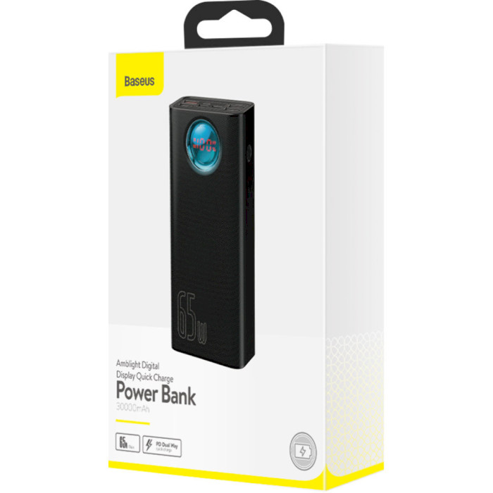 Повербанк BASEUS Amblight Digital Display Quick Charge 65W 30000mAh Black (PPLG000101)