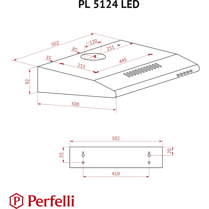 Витяжка PERFELLI PL 5124 WH LED