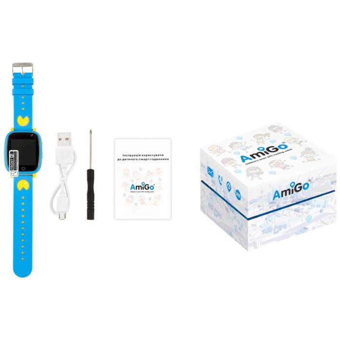 Дитячий смарт-годинник AMIGO GO001 Swimming Camera + LED Glory Blue/Yellow