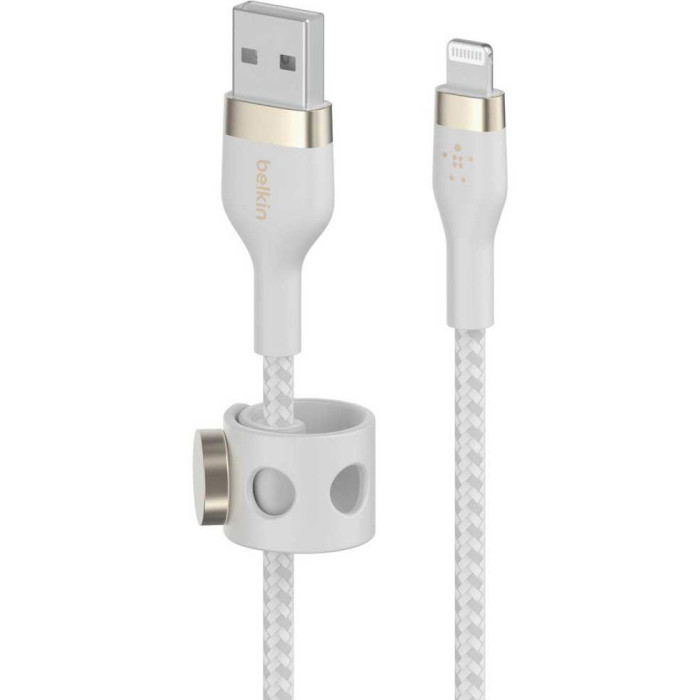 Кабель BELKIN Boost Up Charge Pro Flex USB-A Cable with Lightning Connector 1м White (CAA010BT1MWH)