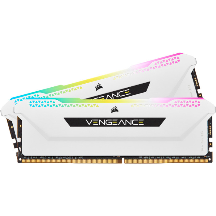 Модуль пам'яті CORSAIR Vengeance RGB Pro SL White DDR4 3600MHz 32GB Kit 2x16GB (CMH32GX4M2D3600C18W)