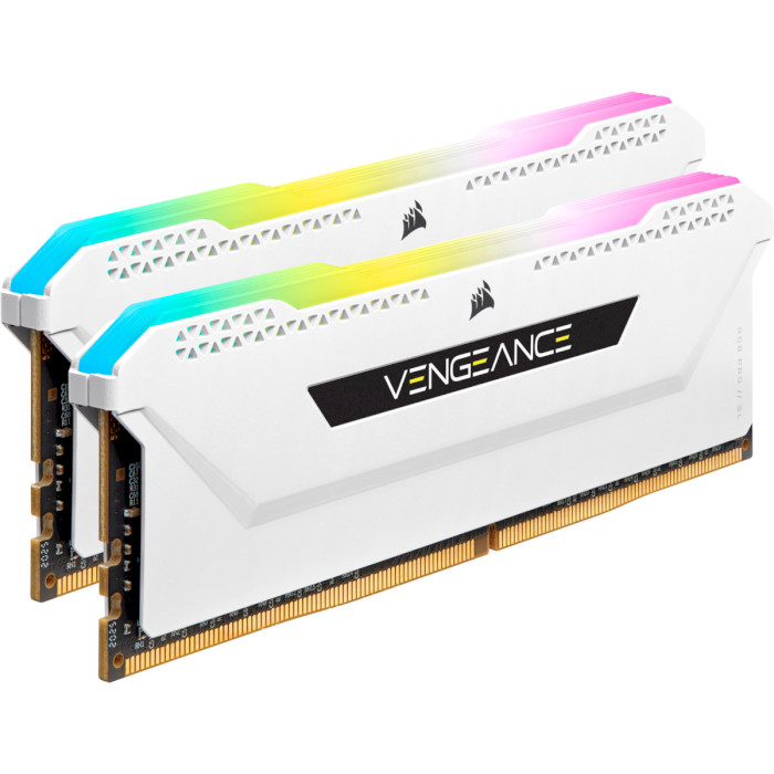 Модуль пам'яті CORSAIR Vengeance RGB Pro SL White DDR4 3600MHz 32GB Kit 2x16GB (CMH32GX4M2D3600C18W)