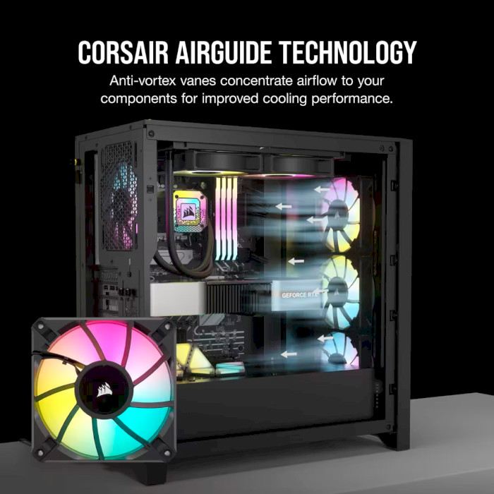 Комплект вентиляторов CORSAIR iCUE AF120 RGB Elite Black 3-Pack (CO-9050154-WW)