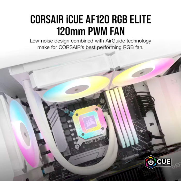 Комплект вентиляторів CORSAIR iCUE AF120 RGB Elite White 3-Pack (CO-9050158-WW)