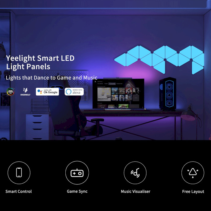 Модулі розширення для розумної світлової панелі YEELIGHT Smart Light Panels Extension 3pcs (YLFWD-0013)