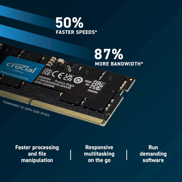 Модуль пам'яті CRUCIAL SO-DIMM DDR5 5600MHz 16GB (CT16G56C46S5)