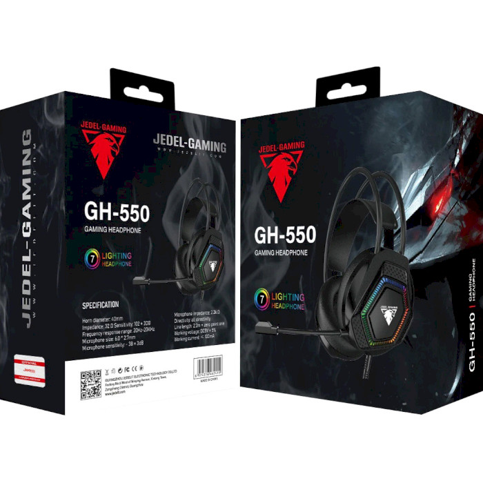 Навушники геймерскі JEDEL GH-550 7.1 USB RGB Gaming