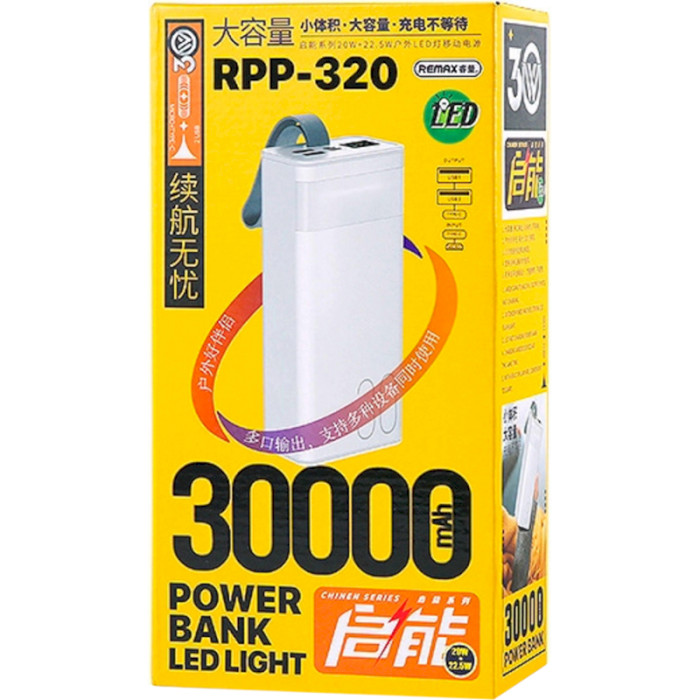 Повербанк REMAX Chinen RPP-320 20W+22.5W 30000mAh White