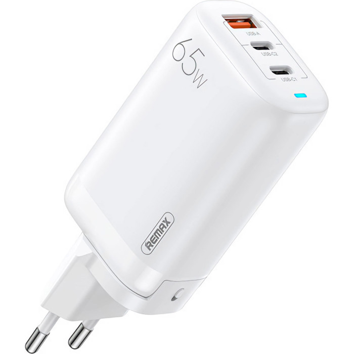 Зарядний пристрій REMAX Ligil RP-U55 GaN 65W, 3xUSB, QC, PD White